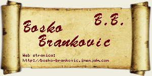 Boško Branković vizit kartica
